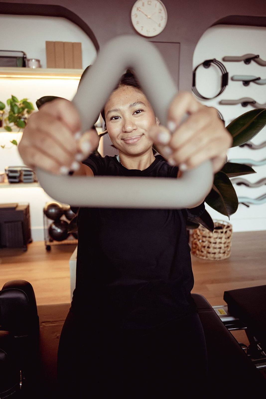 A client using a Pilates ring at Leaside Pilates